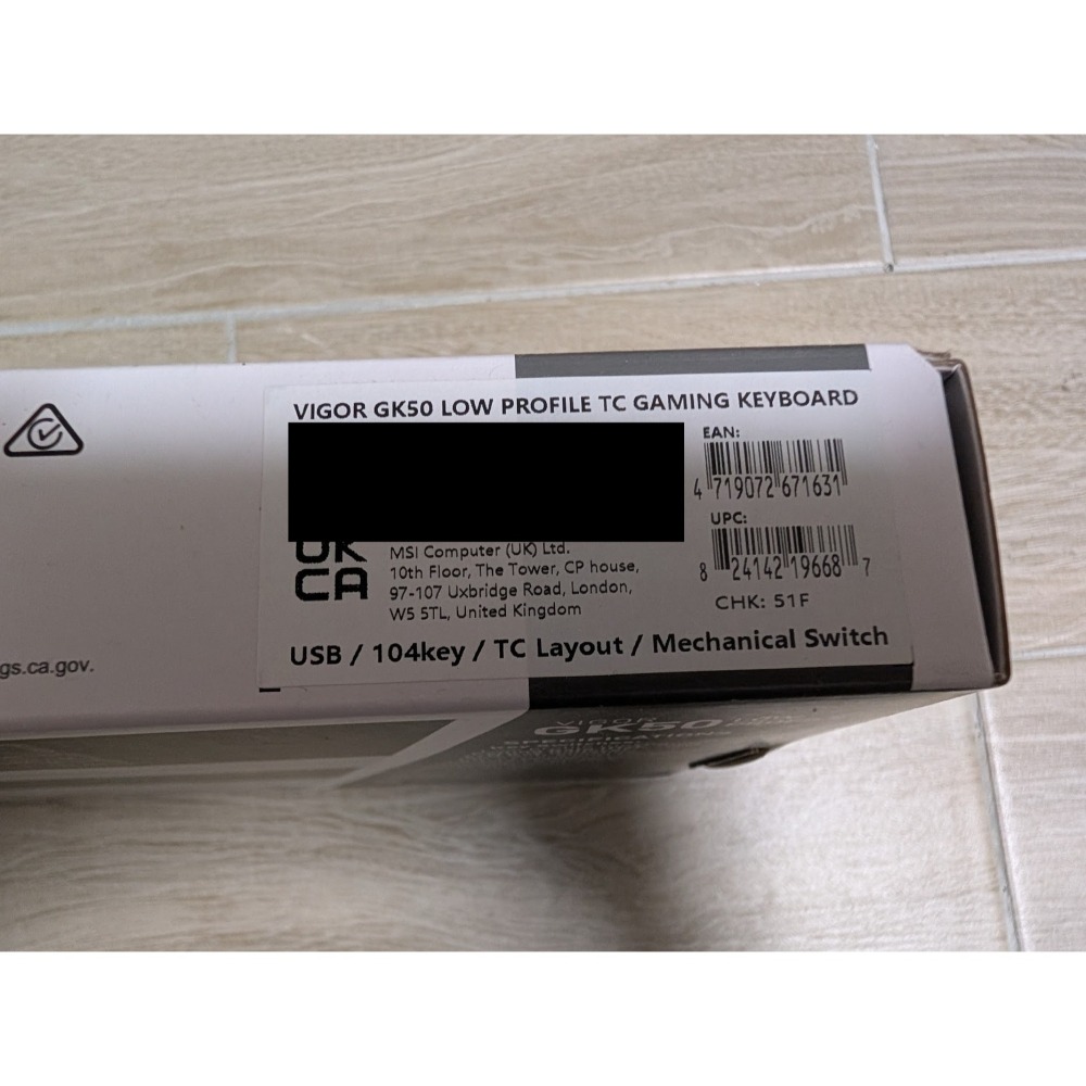 MSI Vigor GK50 Low Profile TC 繁中短軸機械鍵盤 全新-細節圖2