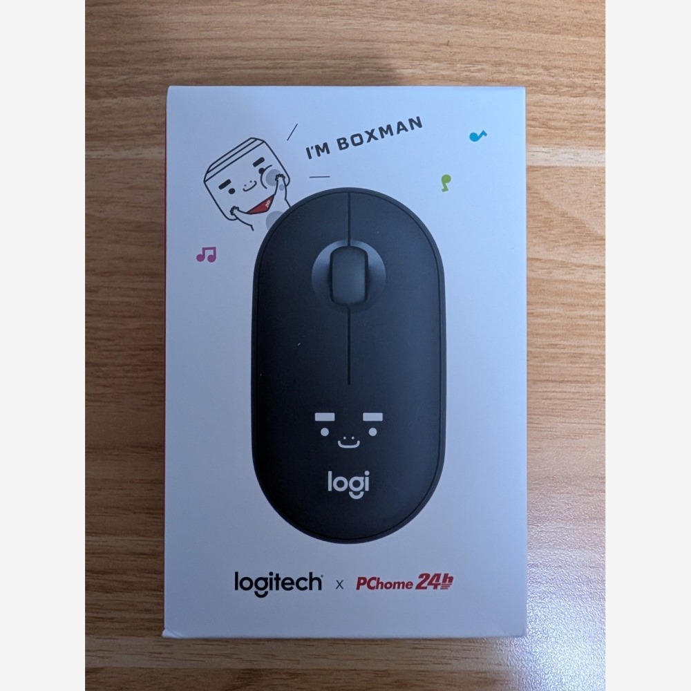 Logitech 羅技 Pebble M350S 石墨灰無線滑鼠 PChome BOXMAN聯名雙上蓋盒裝 全新
