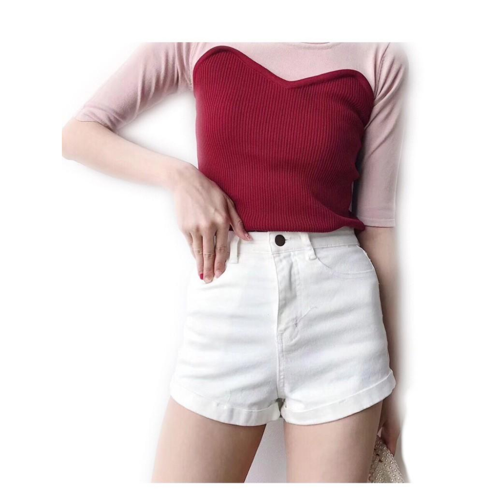 奈看服飾/現貨 純白色AA高腰經典短褲 彈力收腹顯瘦 包臀不露 卷邊短褲-細節圖3