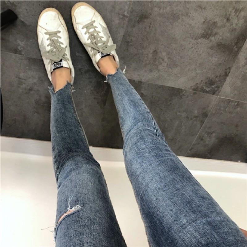 第九批/ ~Q彈韓版chic風高彈力側割破顯瘦薄款牛仔褲 有彈力 不變形-細節圖7