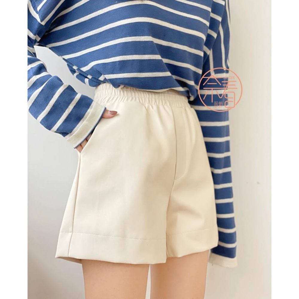 奈看服飾/現貨 帥氣自己給~小鳥腿啞光秋冬必備鬆緊腰皮褲 三色可選-細節圖8