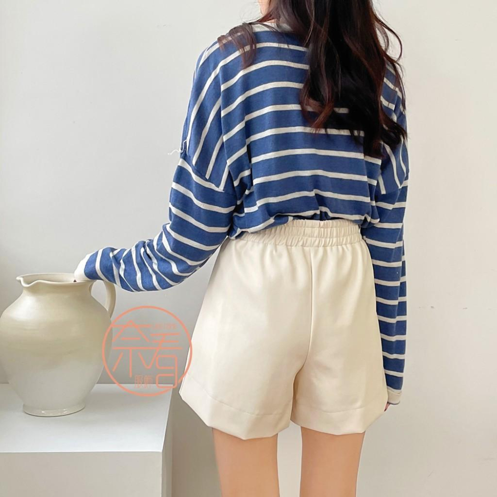 奈看服飾/現貨 帥氣自己給~小鳥腿啞光秋冬必備鬆緊腰皮褲 三色可選-細節圖9