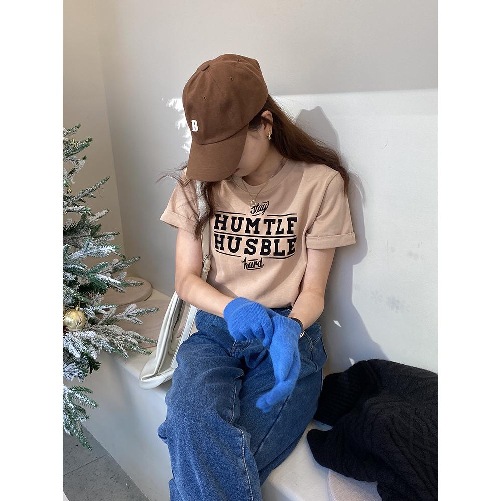 奈看服飾/ 質感超好的植絨字母美式小潮Tee設計磨毛上衣 短袖/t恤-細節圖5