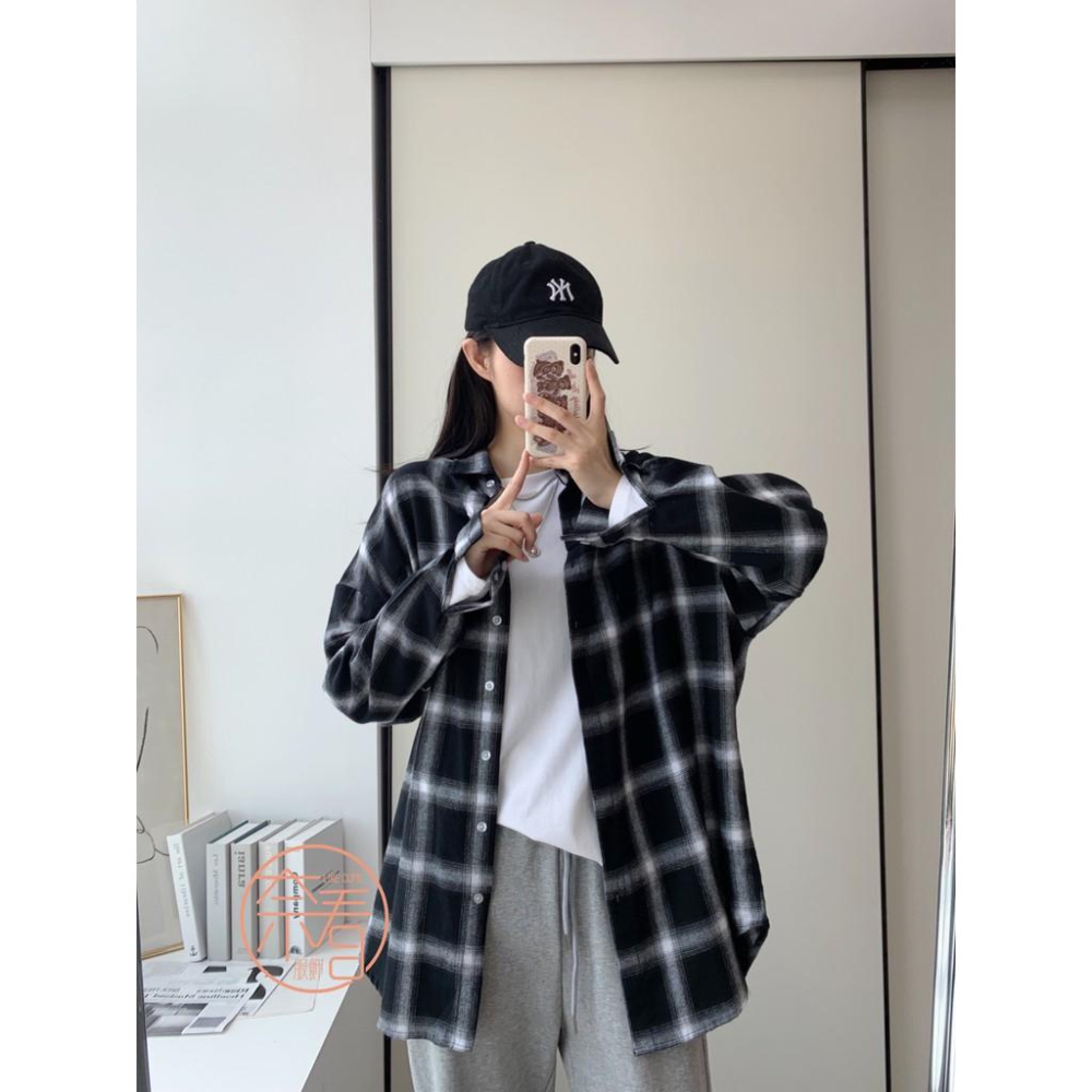 奈看實拍/24h出 超優惠價 耐看不過時男友風格紋襯衫 慵懶風百搭早秋薄搭外套-細節圖5