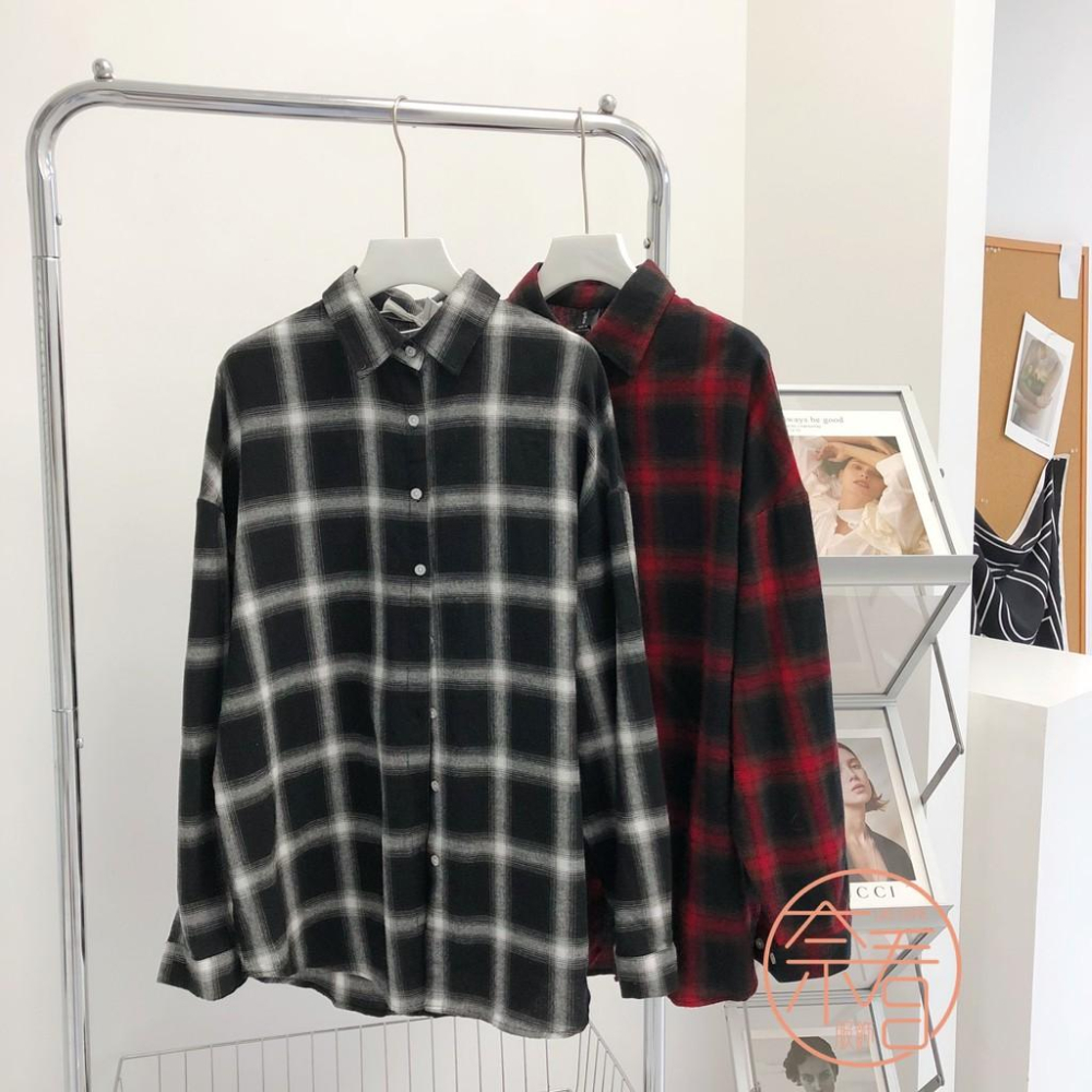奈看實拍/24h出 超優惠價 耐看不過時男友風格紋襯衫 慵懶風百搭早秋薄搭外套-細節圖8
