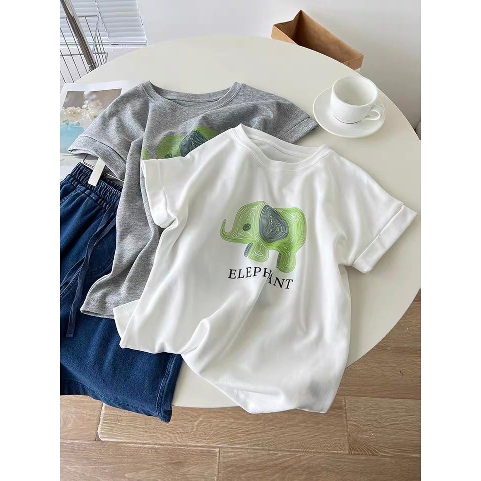 奈看服飾/可愛精小象T 加分顯瘦小飛袖設計 軟萌可愛t恤 上衣棉質 t恤-細節圖3