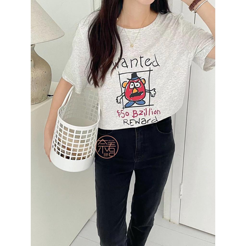 奈看服飾/可愛精 韓風同步叛逆土豆先生卡通T 減齡可愛T恤 短袖/上衣-細節圖3