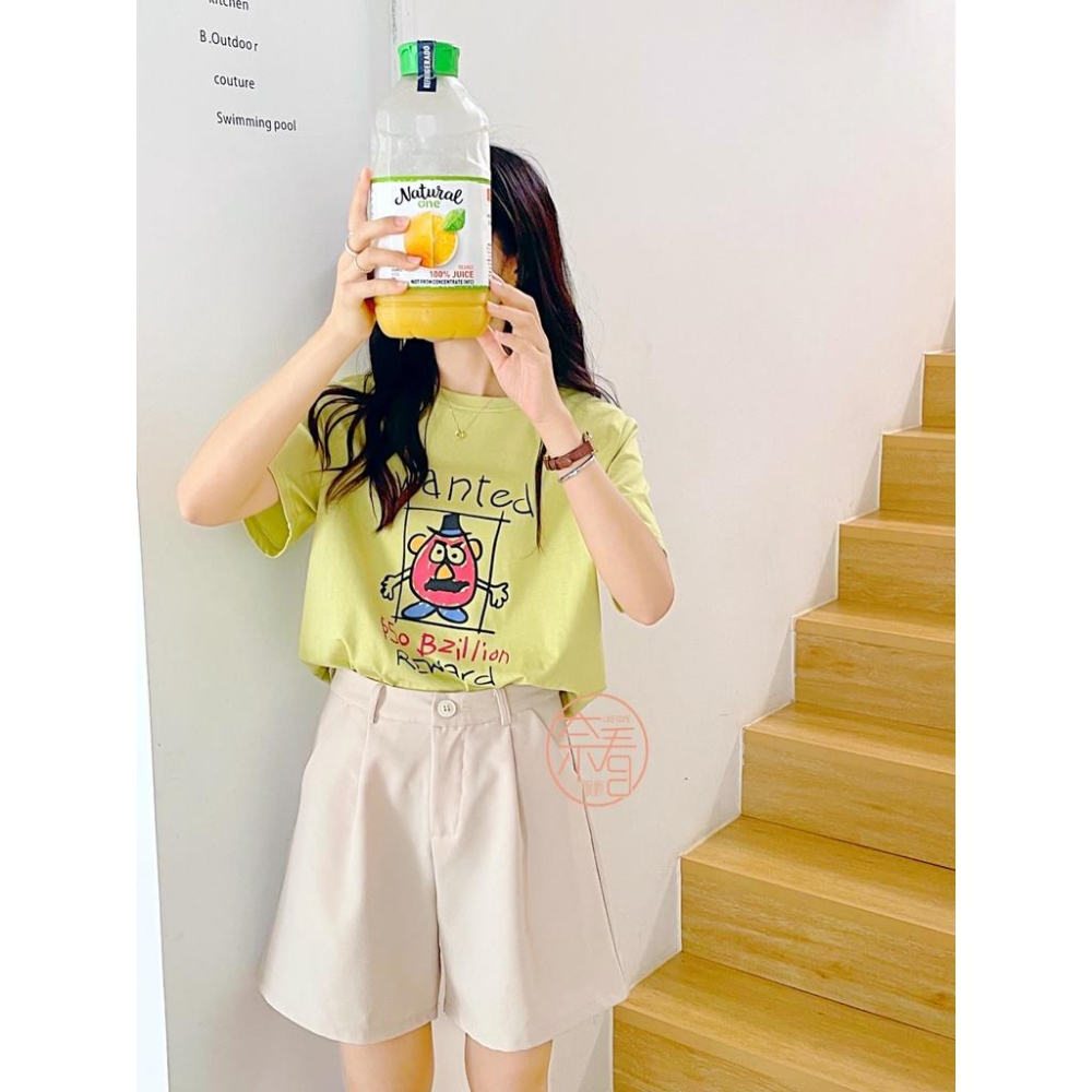 奈看服飾/可愛精 韓風同步叛逆土豆先生卡通T 減齡可愛T恤 短袖/上衣-細節圖4