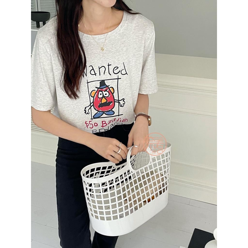 奈看服飾/可愛精 韓風同步叛逆土豆先生卡通T 減齡可愛T恤 短袖/上衣-細節圖7