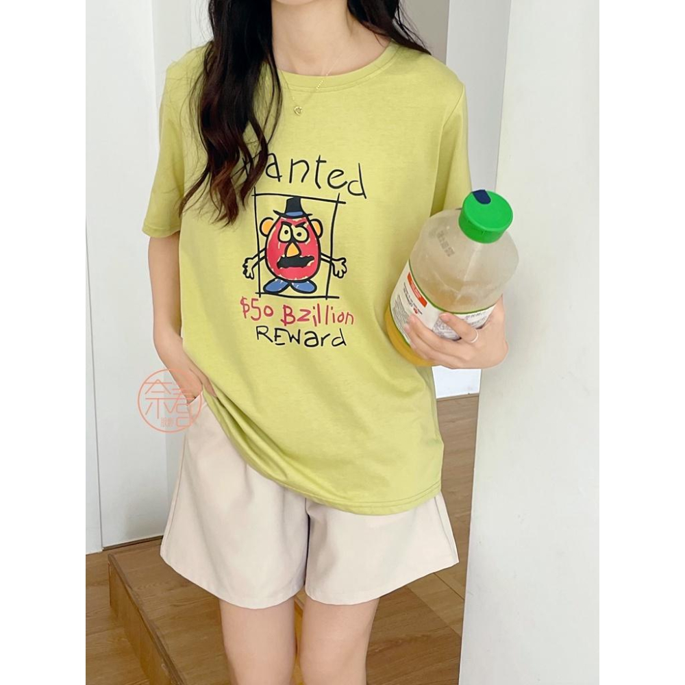 奈看服飾/可愛精 韓風同步叛逆土豆先生卡通T 減齡可愛T恤 短袖/上衣-細節圖8