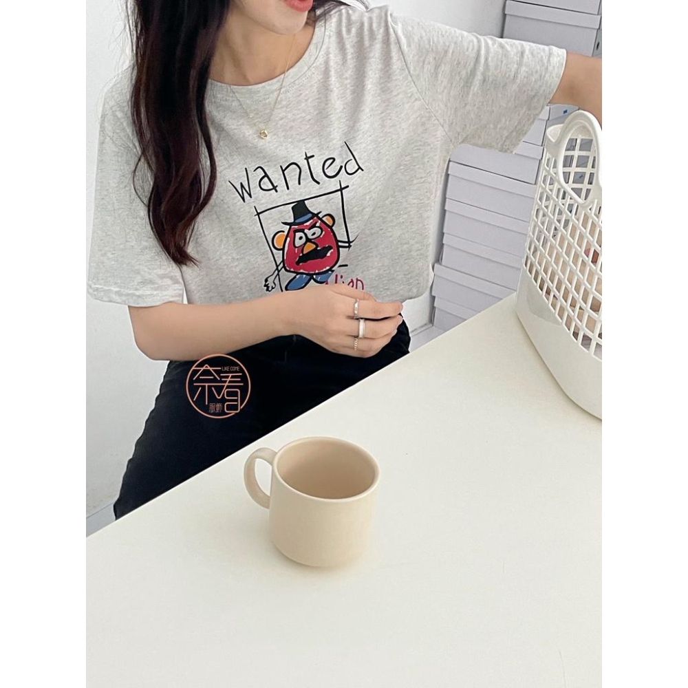 奈看服飾/可愛精 韓風同步叛逆土豆先生卡通T 減齡可愛T恤 短袖/上衣-細節圖9
