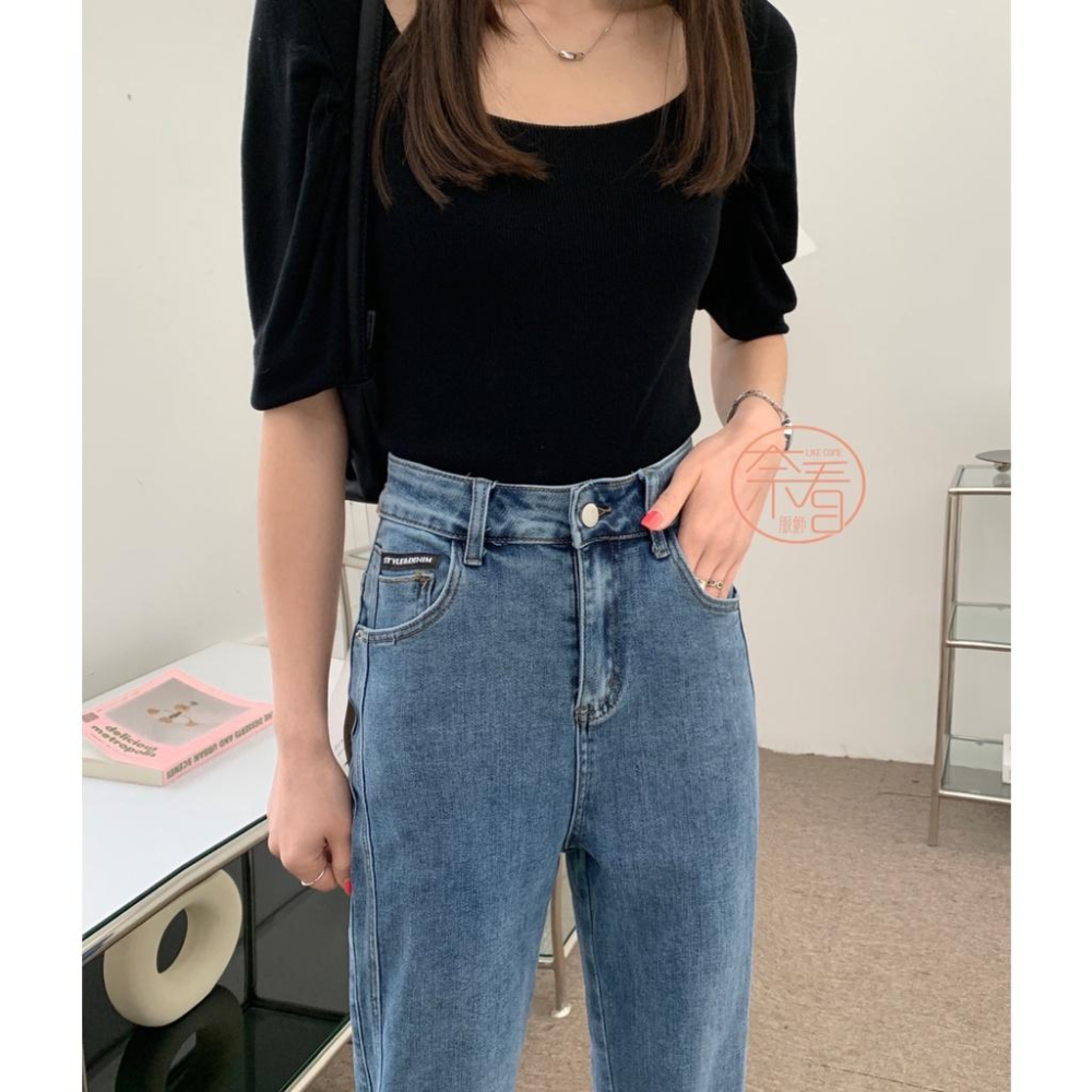 奈看服飾/ 薄料柔紗棉修修腿版型哈倫牛仔褲 高彈力復古牛仔色遮胯顯瘦版-細節圖8