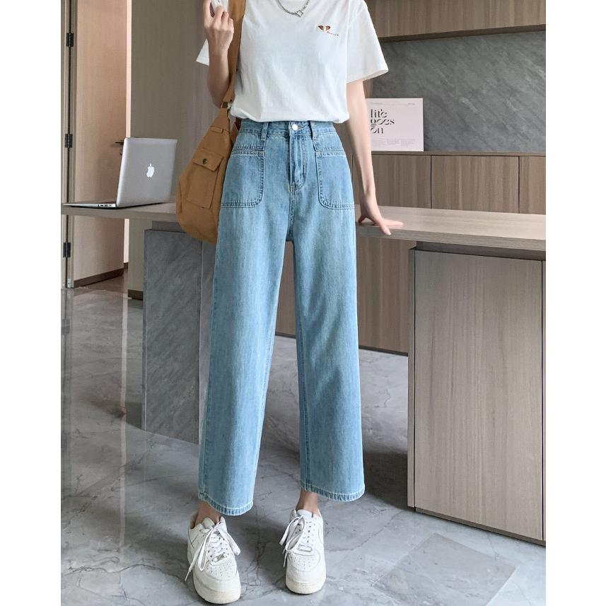 奈看服飾/長腿姐姐款遮肉牛仔寬褲 輕盈夏季穿也舒服 牛仔褲 九分褲 丹寧褲 休閒褲-細節圖4