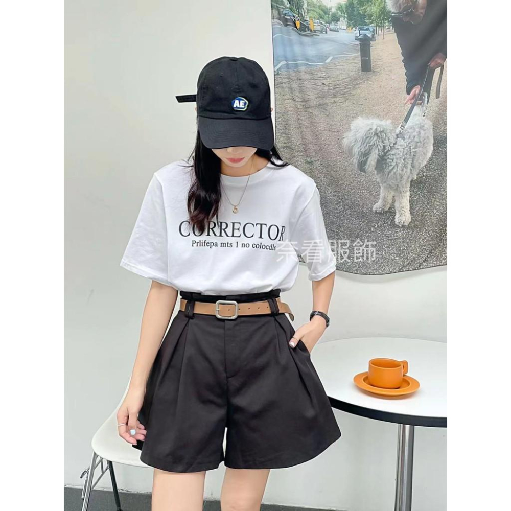 奈看服飾/有附皮帶/完全遮胯小鳥腿設計內折線顯瘦短褲 好穿親膚棉質-細節圖6