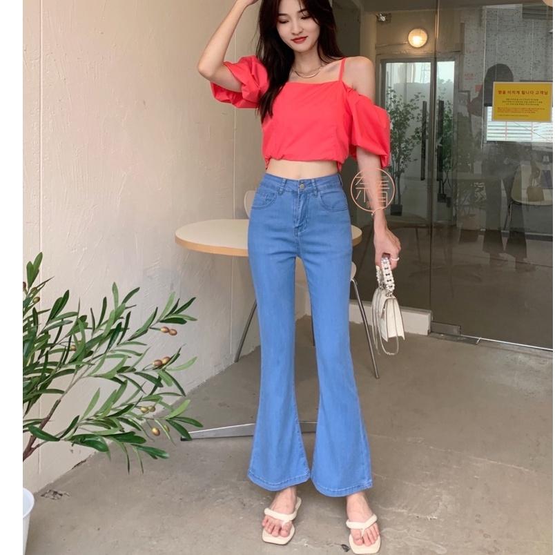 奈看服飾/~氣質微喇 輕薄透氣的柔軟天絲牛仔褲 高腰顯瘦版9分褲-細節圖2