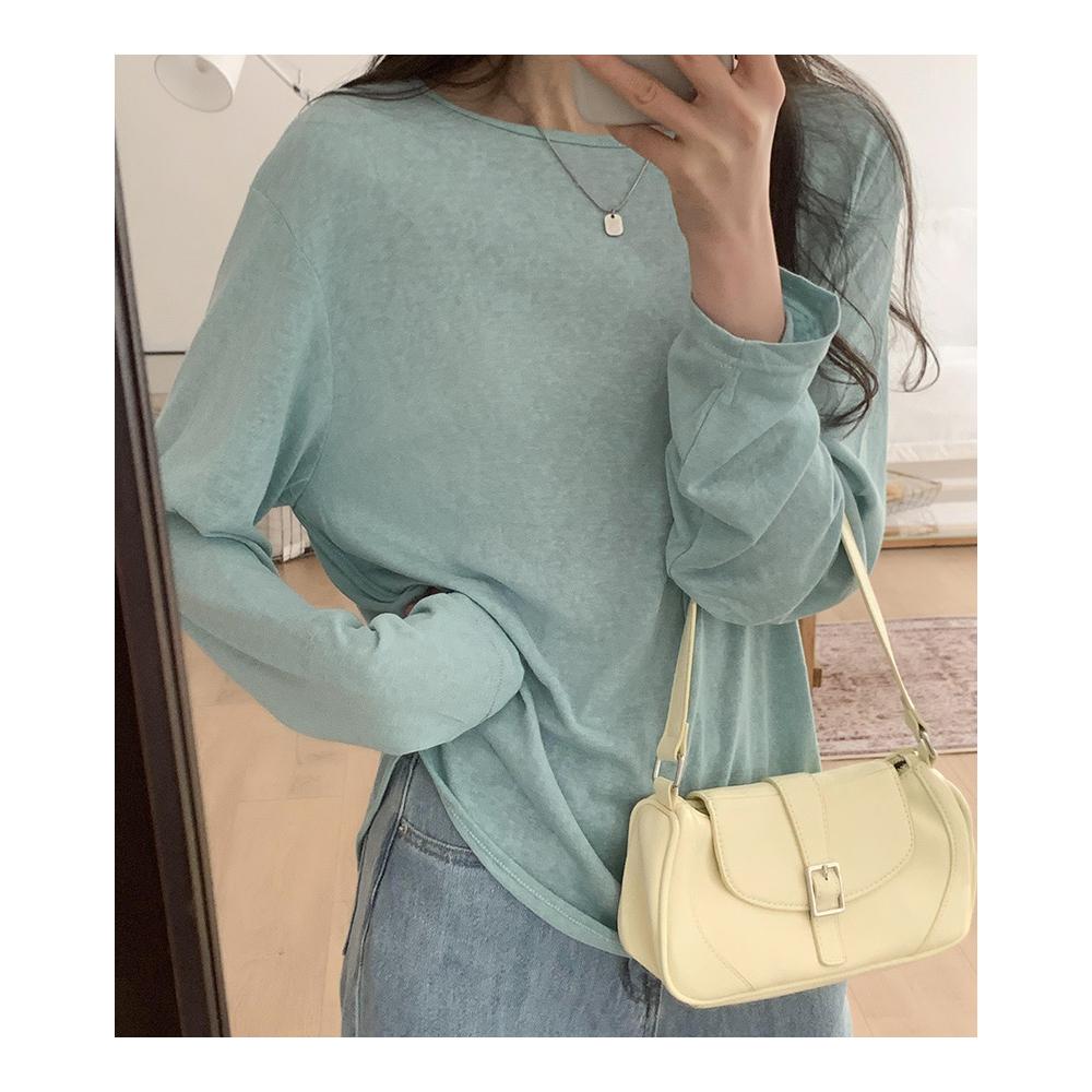 奈看服飾/新品 超適合夏天清爽薄料竹節棉T恤 多色短袖/長袖 短袖t恤 上衣-細節圖4