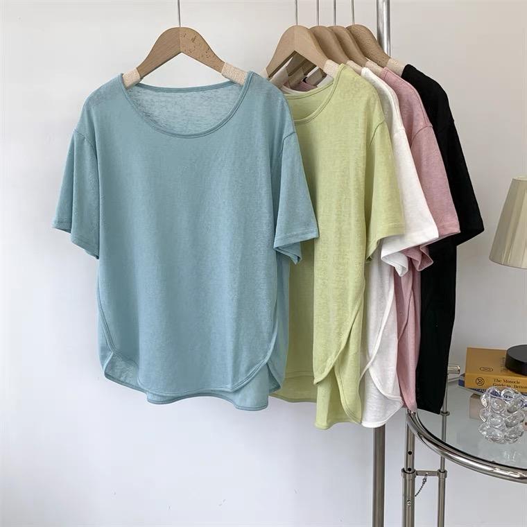 奈看服飾/新品 超適合夏天清爽薄料竹節棉T恤 多色短袖/長袖 短袖t恤 上衣-細節圖7