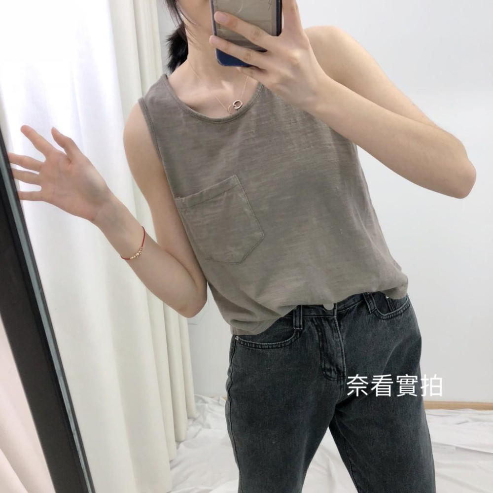 奈看服飾/~改版加長5cm 安心100%棉看得見 竹節棉工字無袖背心 透氣可單穿 四色-細節圖6