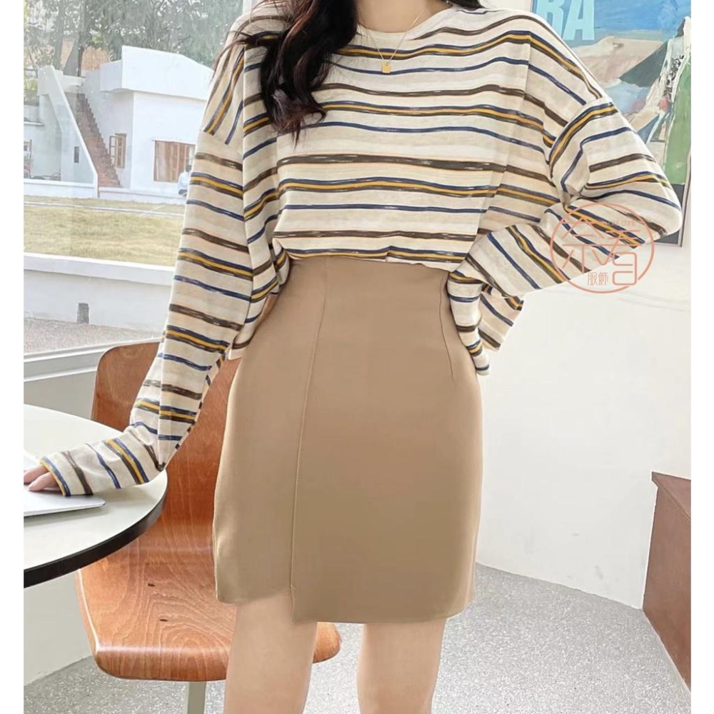 奈看服飾/現貨 極致性感窄A收腰包臀彈力裙 加寬側開衩顯瘦線一步裙 實拍實錄-細節圖2