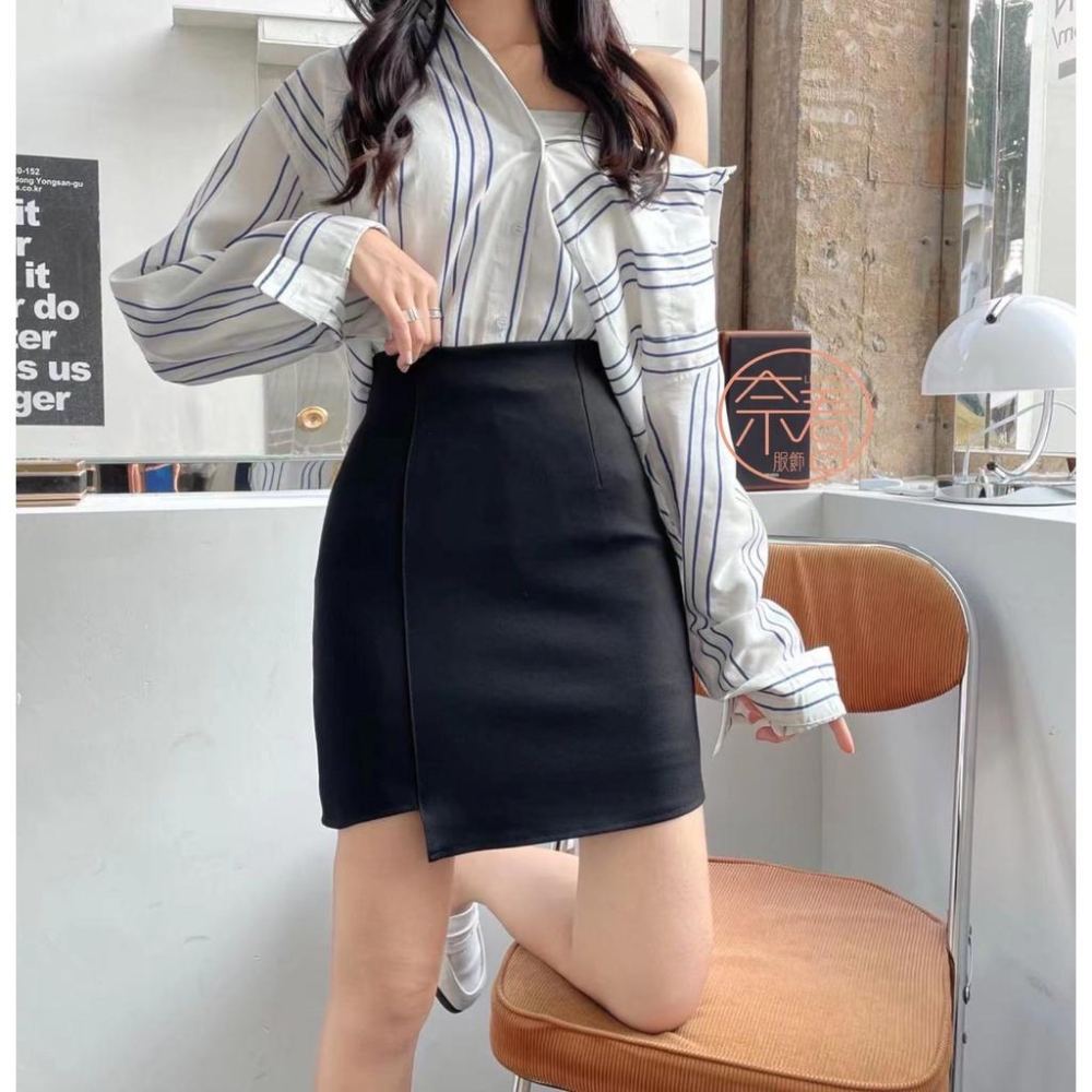 奈看服飾/現貨 極致性感窄A收腰包臀彈力裙 加寬側開衩顯瘦線一步裙 實拍實錄-細節圖5