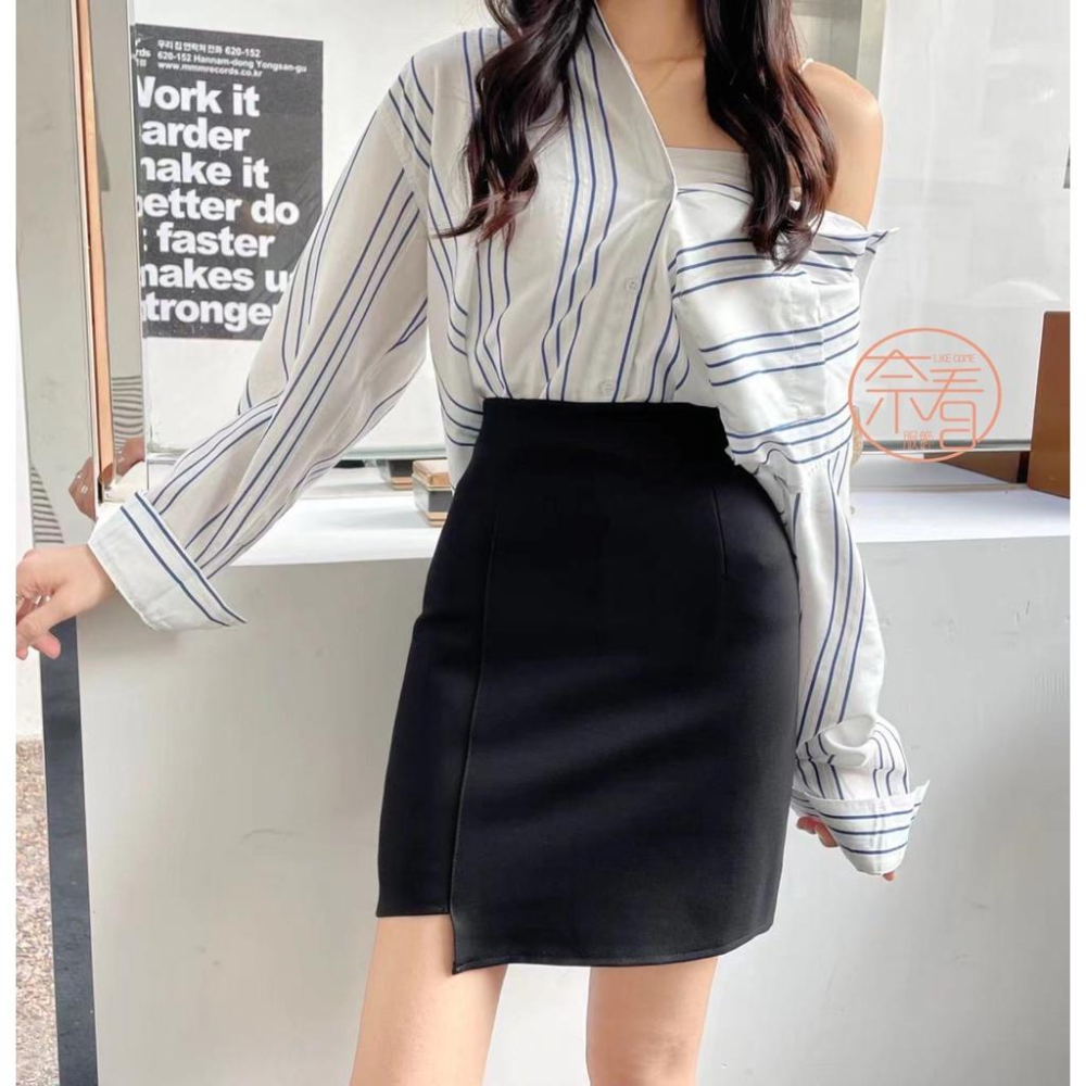 奈看服飾/現貨 極致性感窄A收腰包臀彈力裙 加寬側開衩顯瘦線一步裙 實拍實錄-細節圖7