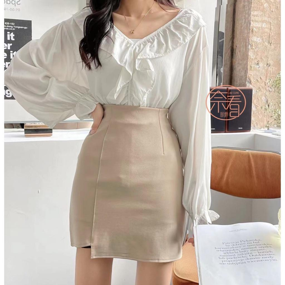 奈看服飾/現貨 極致性感窄A收腰包臀彈力裙 加寬側開衩顯瘦線一步裙 實拍實錄-細節圖8