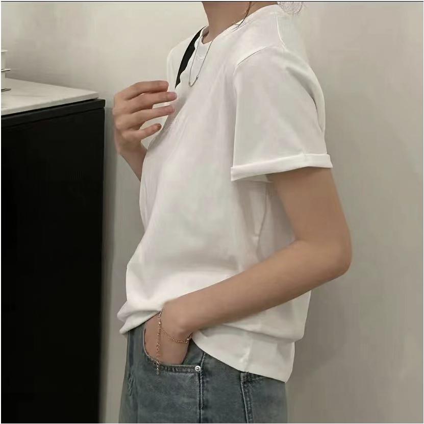 奈看服飾/韓風極簡顯白三色短袖 反折袖 棉質短袖 上衣 短袖 T恤-細節圖3