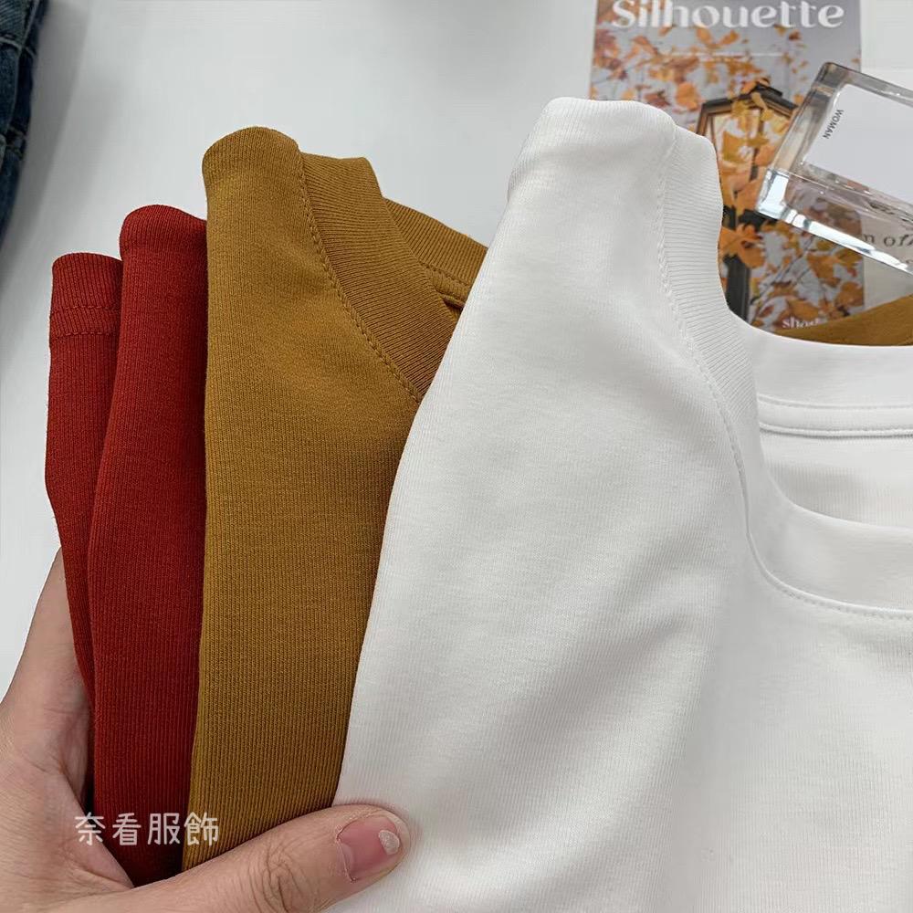奈看服飾/韓風極簡顯白三色短袖 反折袖 棉質短袖 上衣 短袖 T恤-細節圖7