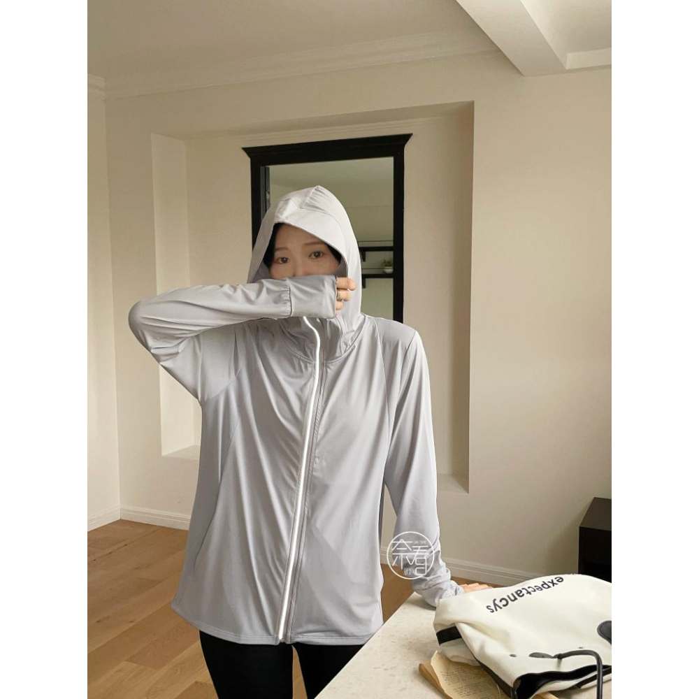 奈看服飾/現貨 抗UV有檢測UPF50+ 全面安心防曬透氣連帽外套 三色可選-細節圖5