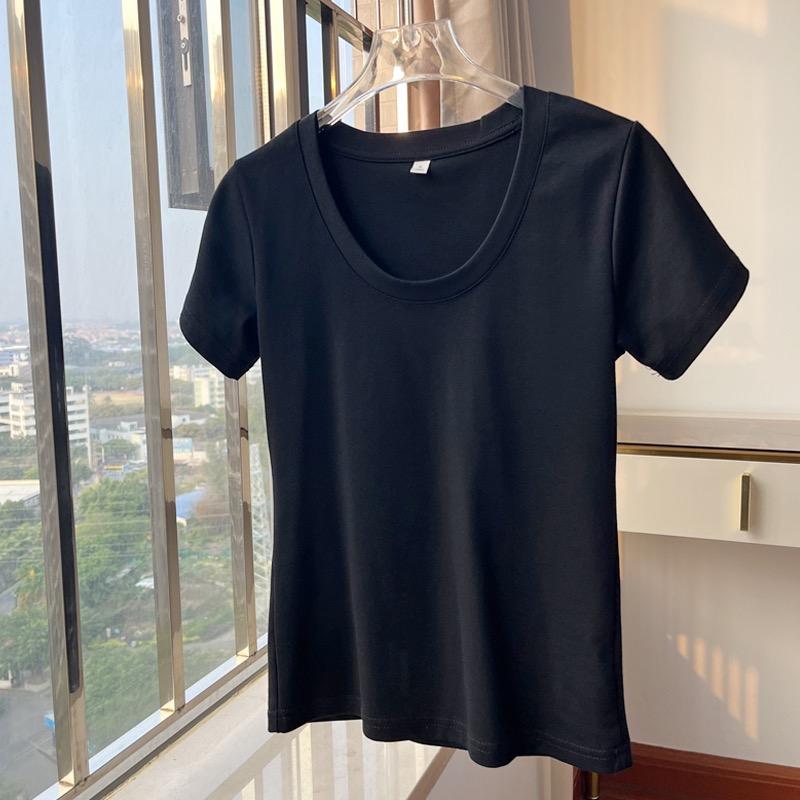 奈看服飾/實拍品質 奶糥95%細膩棉 實拍品質不透光不起毛球質感水滴領tee 三色-細節圖8