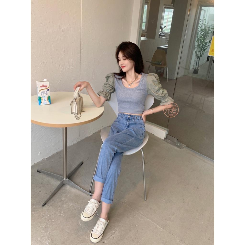 奈看服飾/自定款~極薄有彈性腰可調節天絲版哈倫牛仔褲 不挑身材-細節圖3