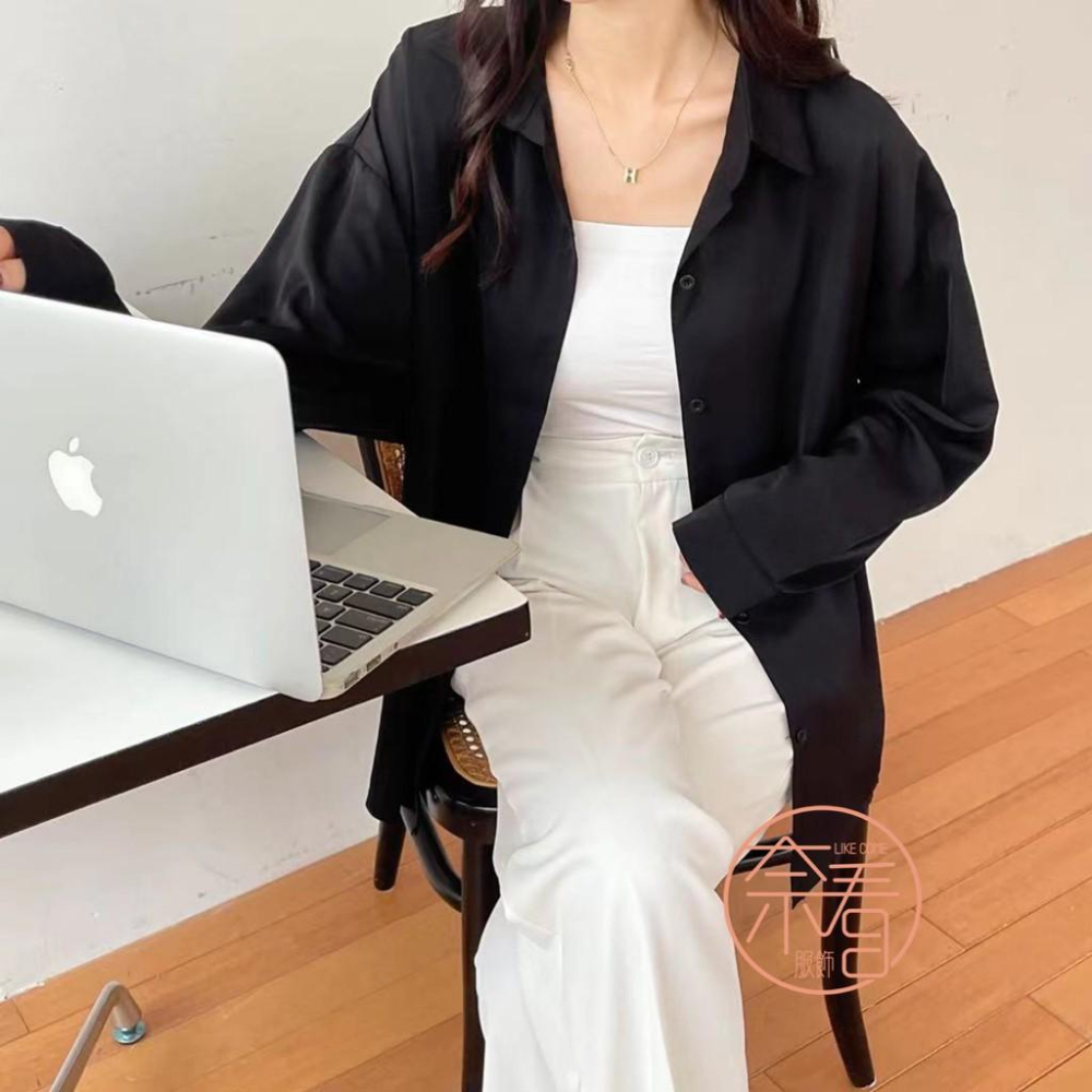 奈看實拍/值得入手~新增長袖 莫蘭迪完美低飽和色 至簡翻領夏日衣櫥必備上衣 好穿-細節圖4