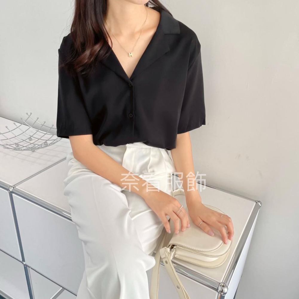 奈看實拍/值得入手~新增長袖 莫蘭迪完美低飽和色 至簡翻領夏日衣櫥必備上衣 好穿-細節圖8