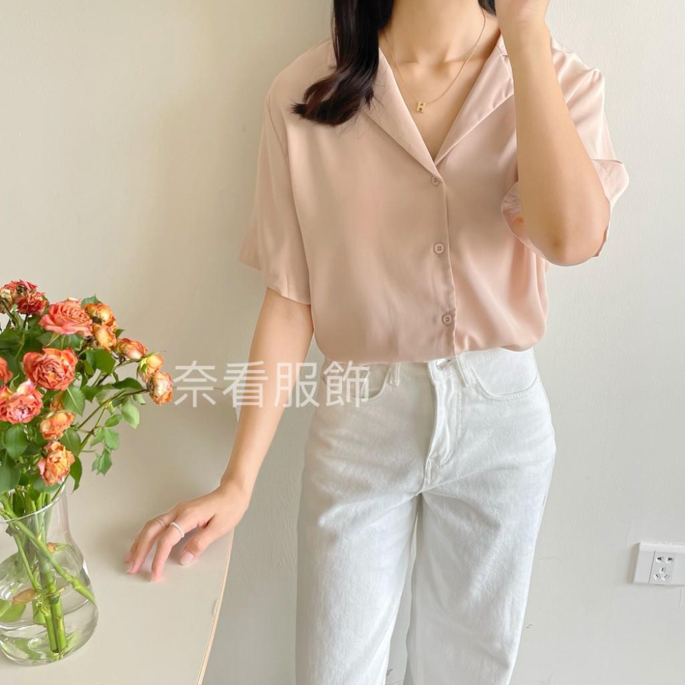 奈看實拍/值得入手~新增長袖 莫蘭迪完美低飽和色 至簡翻領夏日衣櫥必備上衣 好穿-細節圖9
