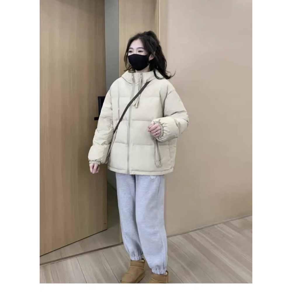 〖奈看服飾〗秋冬 時尚輕薄 拉鍊連帽麵包羽絨服-細節圖6