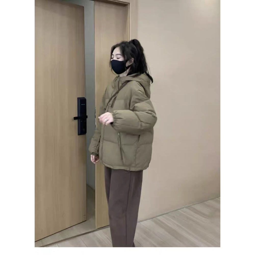 〖奈看服飾〗秋冬 時尚輕薄 拉鍊連帽麵包羽絨服-細節圖7