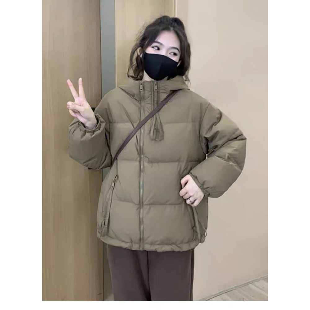 〖奈看服飾〗秋冬 時尚輕薄 拉鍊連帽麵包羽絨服-細節圖9