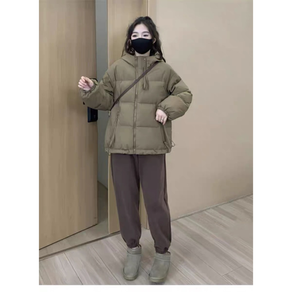 〖奈看服飾〗秋冬 時尚輕薄 拉鍊連帽麵包羽絨服-細節圖11