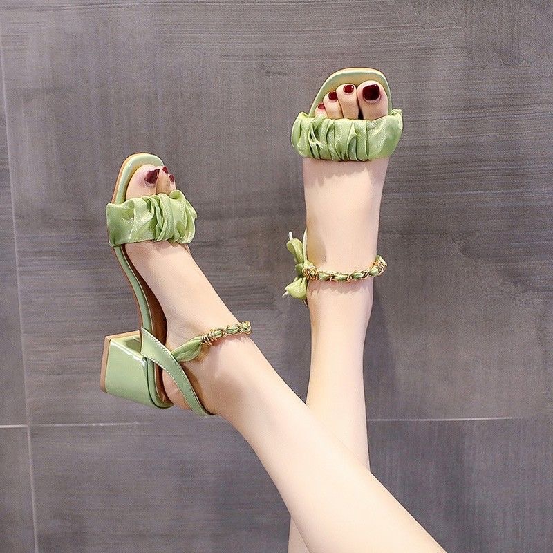 仙女風蝴蝶結一字帶涼鞋-細節圖4