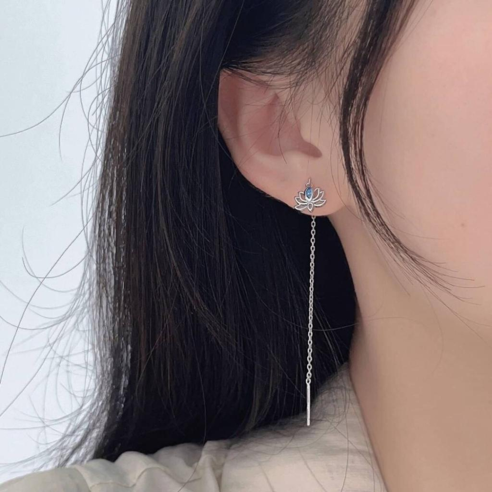 《真愛鍊Cherish 》S925純銀耳環  耳線造型 蓮花樣式耳線耳環非常的好看-細節圖2