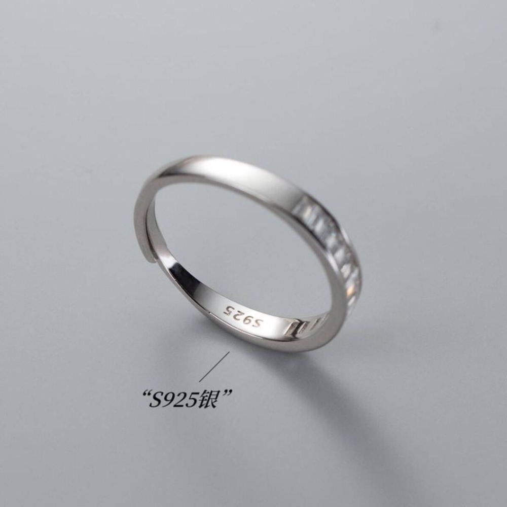 《真愛鍊Cherish 》S925純銀戒指  鑲嵌排鑽鋯石真的很閃 貴氣 時尚  流行 好搭配-細節圖6