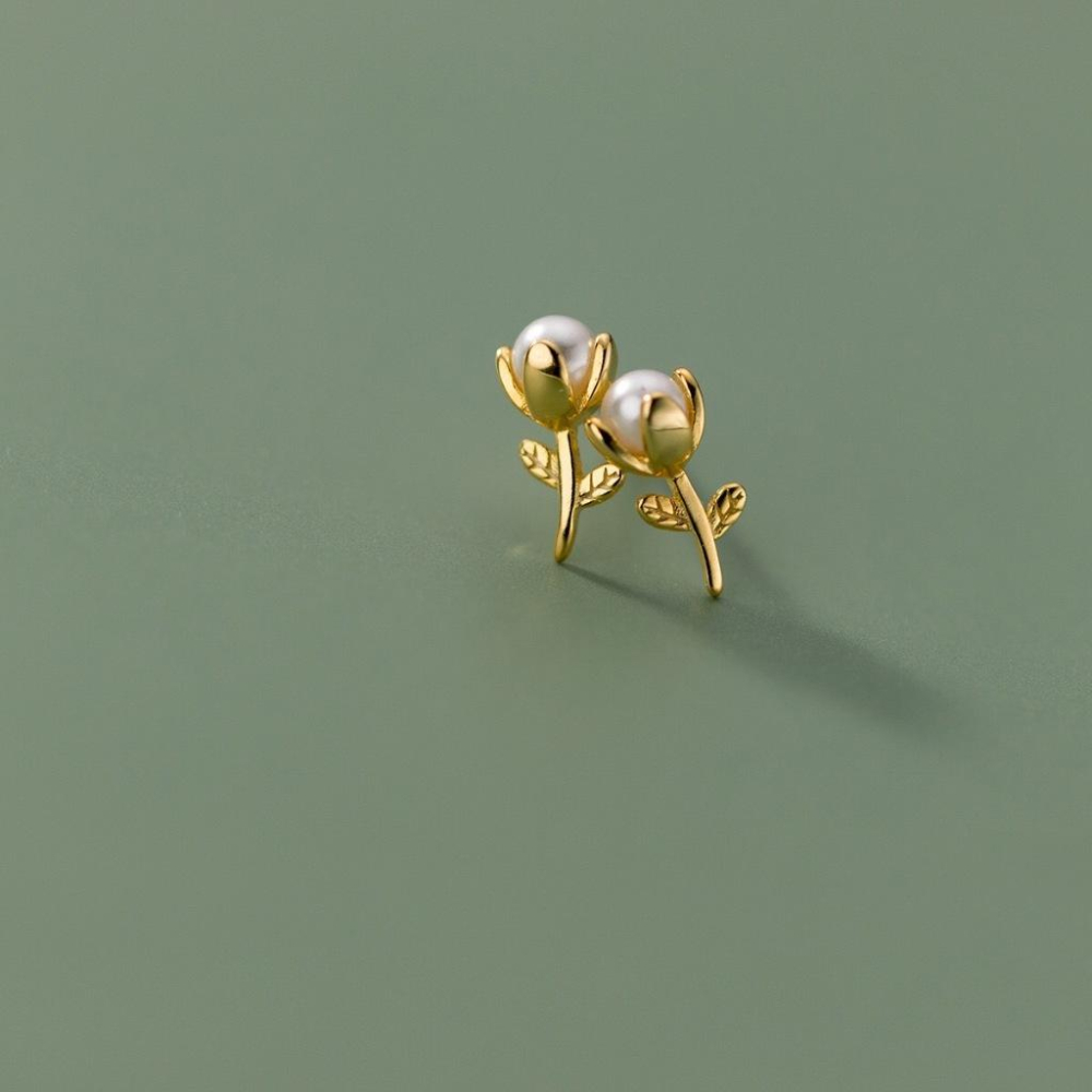 《真愛鍊Cherish 》 S925通體純銀耳環 小花朵的造型特別的可愛  貝珠花朵 銀樓銀飾通體純銀-細節圖7