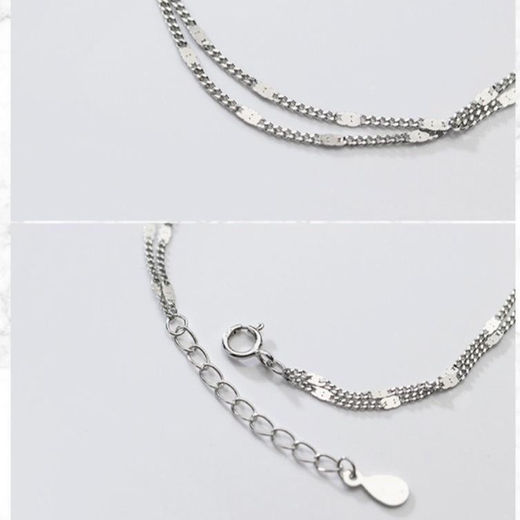 《真愛鍊Cherish》S925通體純銀手鍊  文藝甜美氣質雙層的造型 銀飾銀樓 閃亮鍊型-細節圖6