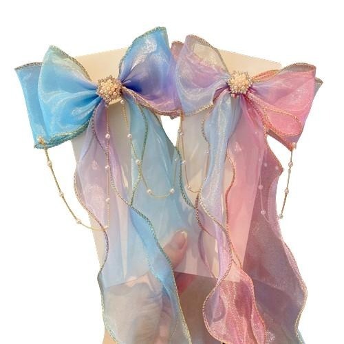 蝴蝶結公主髮帶 兒童髮帶 女童髮帶 漸變蝴蝶結公主長髮帶-仙女三件組 公主髮帶 長髮帶 蝴蝶結髮帶 兒童髮飾 女童髮飾-細節圖2