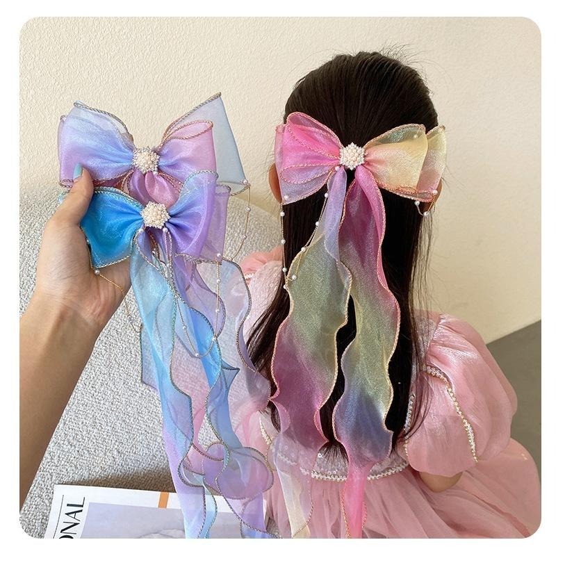 蝴蝶結公主髮帶 兒童髮帶 女童髮帶 漸變蝴蝶結公主長髮帶-仙女三件組 公主髮帶 長髮帶 蝴蝶結髮帶 兒童髮飾 女童髮飾-細節圖7