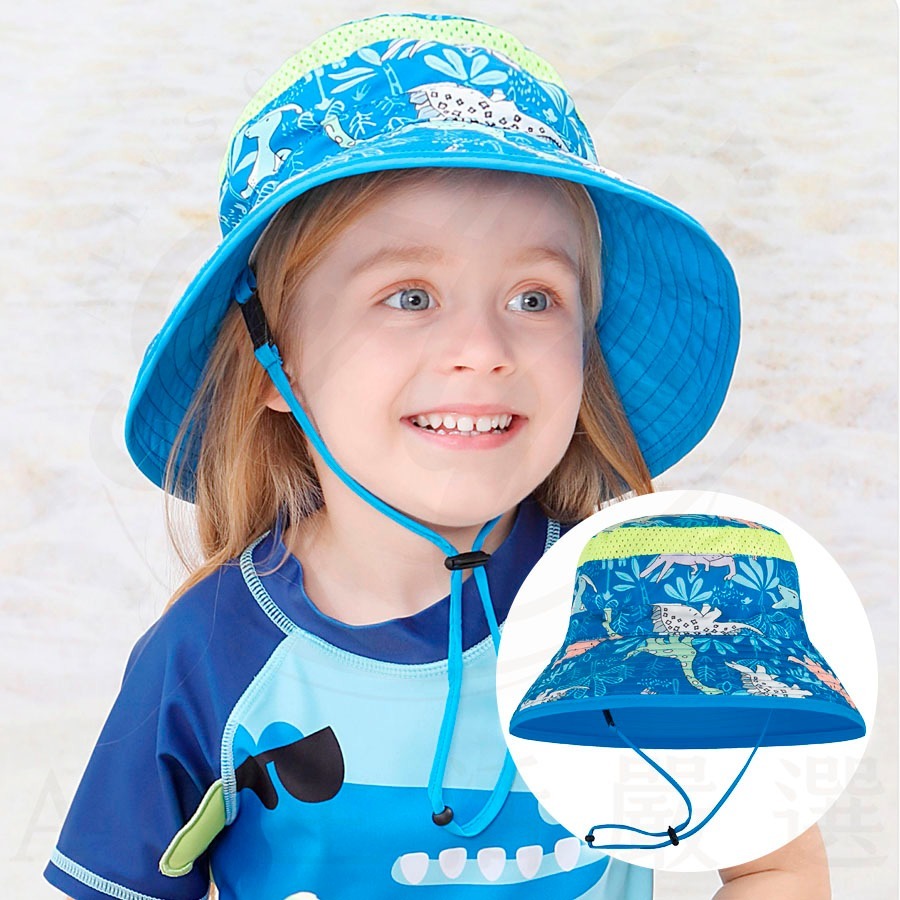 【超透氣網眼不悶熱】兒童防曬帽 防曬帽 兒童遮陽帽 兒童防曬帽-藍鯊魚-漁夫款 兒童漁夫帽 幼兒遮陽帽 兒童帽子夏天-規格圖9