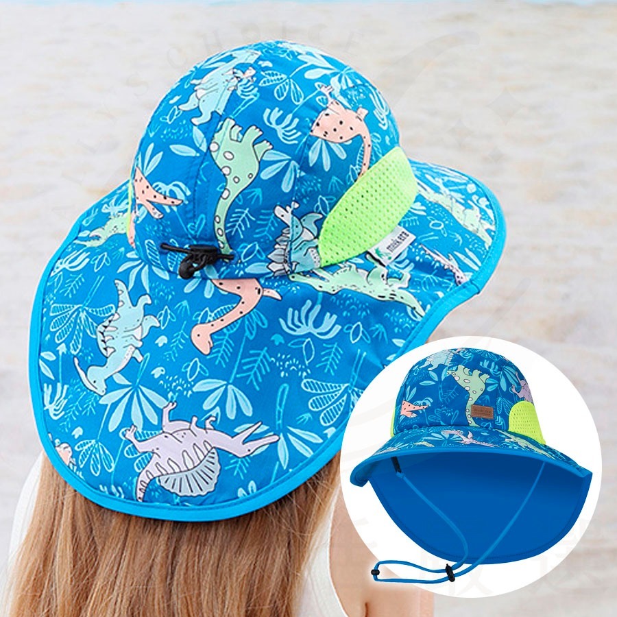 【超透氣網眼不悶熱】兒童防曬帽 防曬帽 兒童遮陽帽 兒童防曬帽-藍鯊魚-漁夫款 兒童漁夫帽 幼兒遮陽帽 兒童帽子夏天-規格圖9