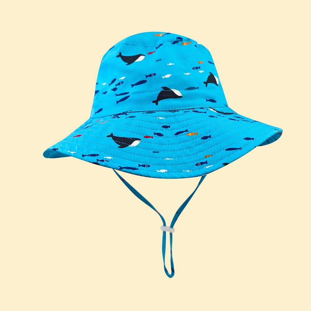 【超透氣網眼不悶熱】兒童防曬帽 防曬帽 兒童遮陽帽 兒童防曬帽-藍鯊魚-漁夫款 兒童漁夫帽 幼兒遮陽帽 兒童帽子夏天-規格圖9