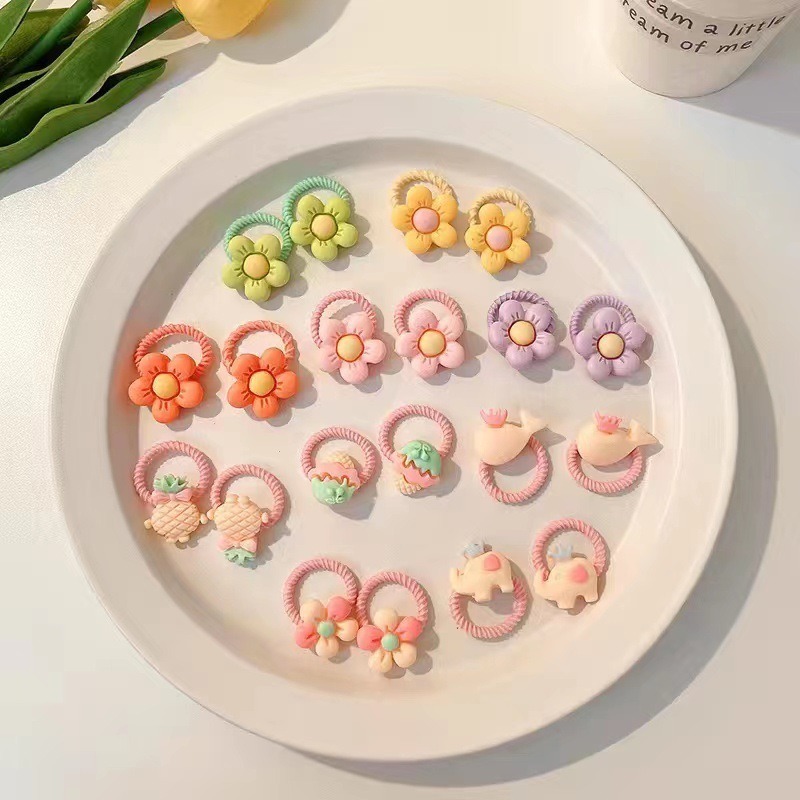 溫柔粉系20件組-拇指髮圈