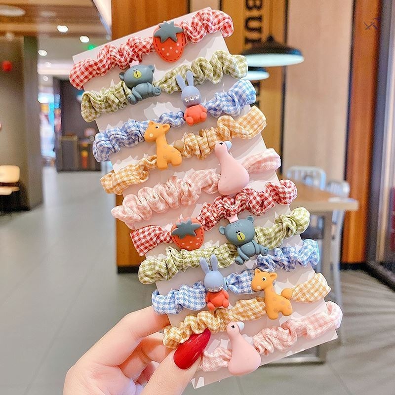 可愛女童髮圈 髮圈 兒童髮圈 大腸髮圈-草莓10件組 兒童髮圈不咬髮 小髮圈 幼兒髮圈 不咬髮髮圈 大腸圈 拇指圈-規格圖9